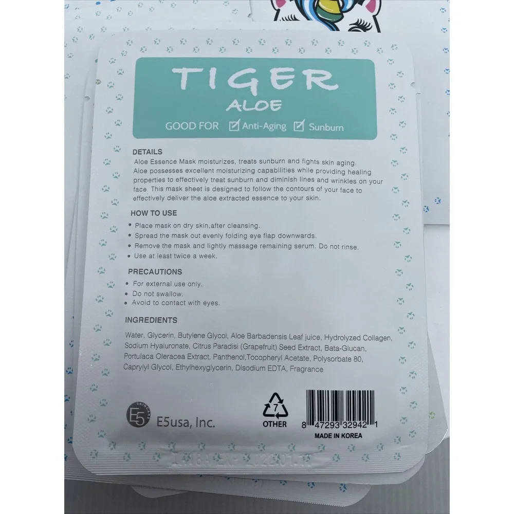 New Essence Mask‎ Sheet 12 Face Masks Collagen Greet Tea Aloe E5USA Korea